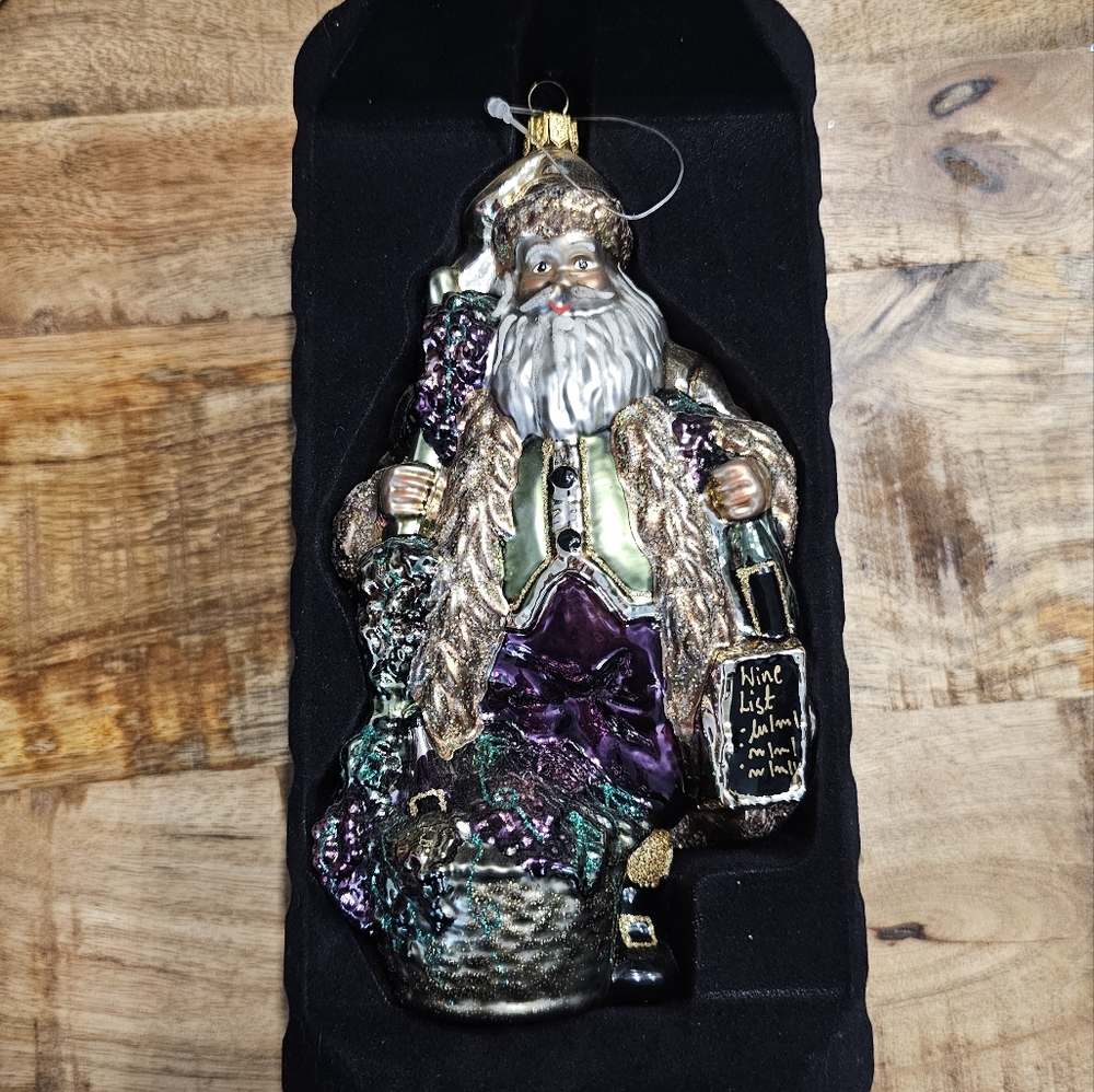 Trimsetter Santa Wine List Large Ornament